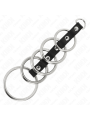 KINK 5 ANILLOS PENE METAL 32 CM A 5 CM CONECTADOS POR POLIPIEL