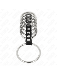 KINK 7 ANILLOS PENE METAL 32 CM A 5 CM CONECTADOS POR POLIPIEL