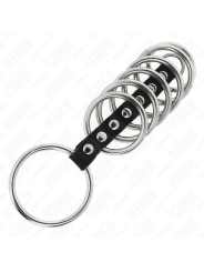 KINK 7 ANILLOS PENE METAL 32 CM A 5 CM CONECTADOS POR POLIPIEL