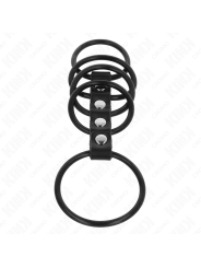 KINK 5 ANILLOS PENE SILICONA 38 CM A 48 CM CONECTADOS POR CUERO