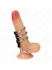 KINK 4 ANILLOS PENE METAL 37 CM A 5 CM CONECTADOS POR CUERO