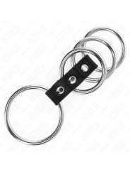 KINK 4 ANILLOS PENE METAL 37 CM A 5 CM CONECTADOS POR CUERO