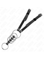 KINK 5 ANILLOS PENE 38 CM A 5 CM METAL CON CINTURON POLIPIEL 112 CM