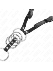 KINK 5 ANILLOS PENE 38 CM A 5 CM METAL CON CINTURON POLIPIEL 112 CM