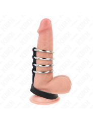 KINK 4 ANILLOS PENE METAL 38 CM CONECTADOS CON CORREA DE CUERO 22 X 15 CM Y CIERRE A PRESION