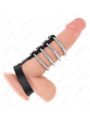 KINK 4 ANILLOS PENE METAL 38 CM CONECTADOS CON CORREA DE CUERO 22 X 15 CM Y CIERRE A PRESION