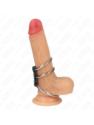 KINK ANILLO PENE TRIPLE METAL 37 CM A 5 CM CONECTADOS CON CUERO
