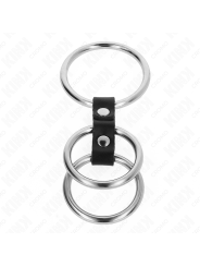 KINK ANILLO PENE TRIPLE METAL 37 CM A 5 CM CONECTADOS CON CUERO