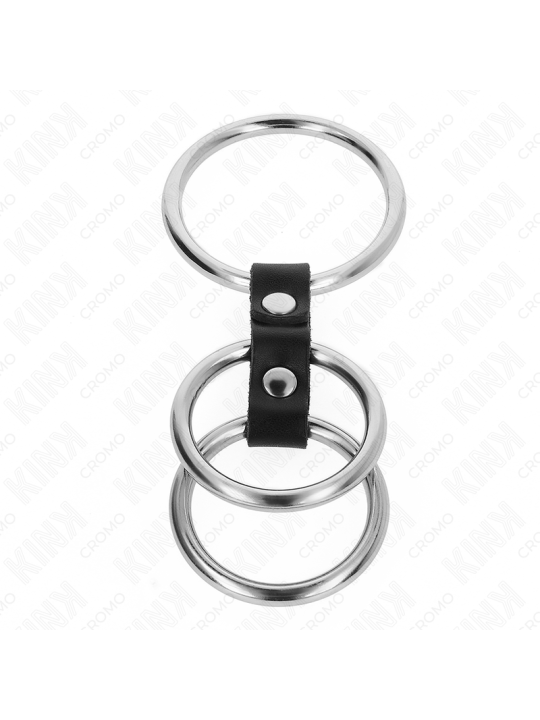 KINK ANILLO PENE TRIPLE METAL 37 CM A 5 CM CONECTADOS CON CUERO