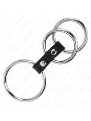 KINK ANILLO PENE TRIPLE METAL 37 CM A 5 CM CONECTADOS CON CUERO