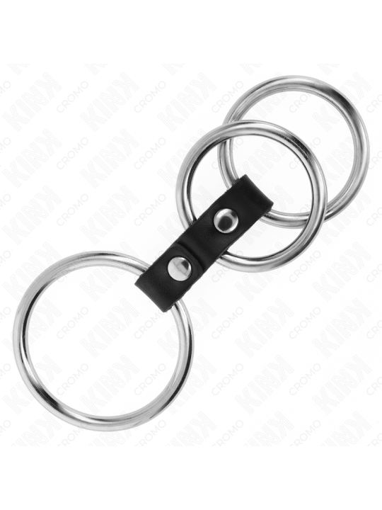 KINK ANILLO PENE TRIPLE METAL 37 CM A 5 CM CONECTADOS CON CUERO