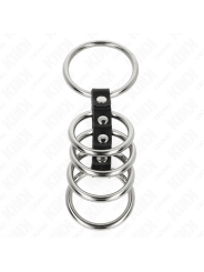 KINK 5 ANILLOS PENE 37 CM A 5 CM METAL CONECTADOS POR CUERO