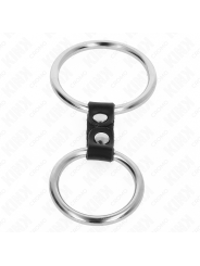 KINK ANILLO PENE DOBLE METAL 37 CM A 5 CM CONECTADOS POR CORREA POLIPIEL MODELO 2