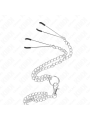 KINK ANILLO PENE TRIPLE METAL CROMADO 38 CM A 5 CM CADENA METAL 26 CM Y PINZAS PARA PEZONES MODELO 2