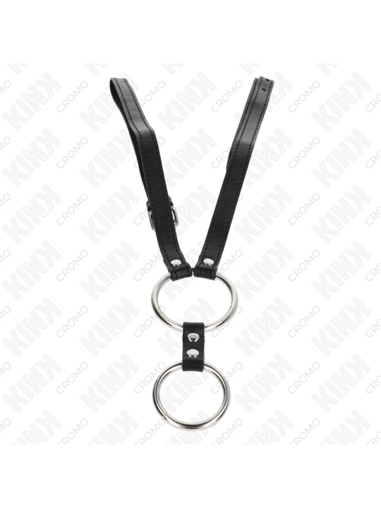 KINK ANILLO PENE DOBLE METAL 38 CM A 5 CM CON CINTURON DE POLIPIEL 112 CM