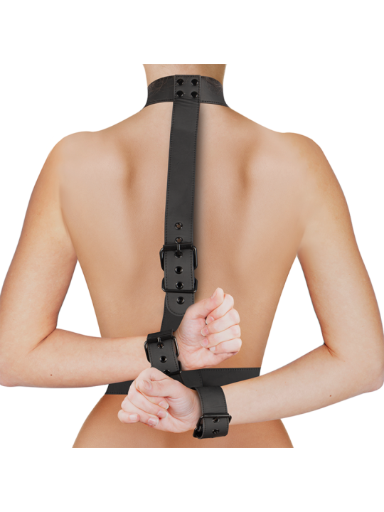 FETISH SUBMISSIVE BONDAGE CONJUNTO DE SUJECION PARA EL CUERPO DE CUELLO Y MUNEQUERAS