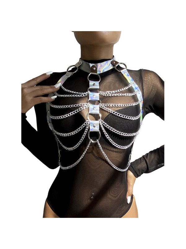 SUBBLIME 953737 ARNES DE PECHO CON ANILLOS Y CADENAS PLATA TALLA UNICA