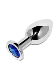 METAL HARD ANAL PLUG DIAMOND BLUE SMALL 571CM