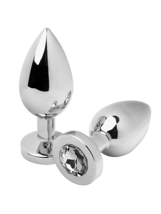 METAL HARD ANAL PLUG DIAMOND TRANSPARENTE SMALL 571CM
