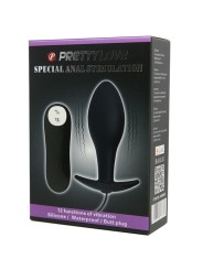 PRETTY LOVE PLUG ANAL SILICONA FORMA ANCLA 12 MODOS VIBRACION NEGRO