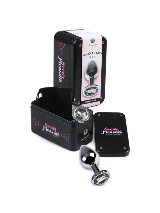 SECRETPLAY PLUG ANAL ALUMINIO TRANSPARENTE 8 CM