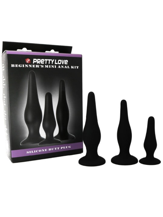 PRETTY LOVE KIT INICIACION ANAL PLUGS SILICONA