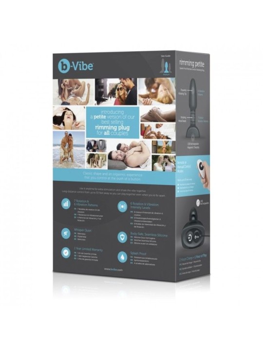 B VIBE RIMMING CONTROL REMOTO ANAL PLUG PETITE NEGRO
