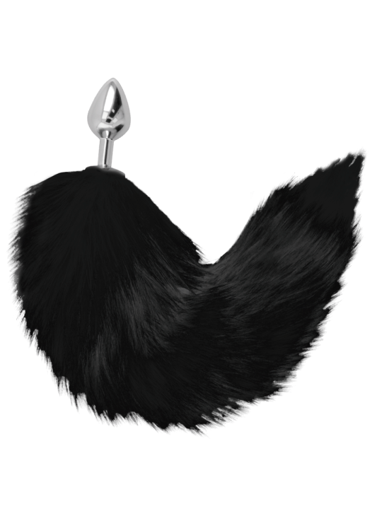 DARKNESS PLUG ANAL SILVER 8 CM CON COLA NEGRO