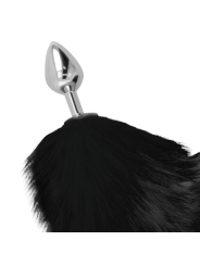 DARKNESS PLUG ANAL SILVER 8 CM CON COLA NEGRO