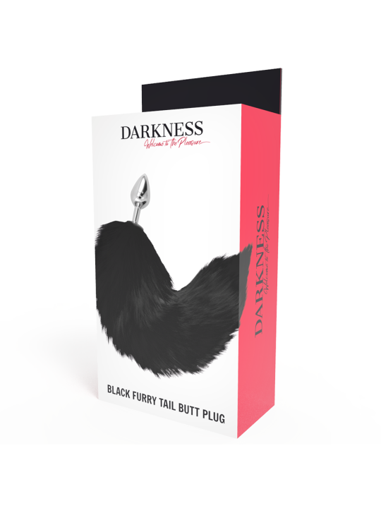 DARKNESS PLUG ANAL SILVER 8 CM CON COLA NEGRO