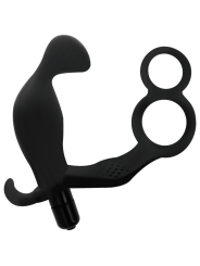 ADDICTED TOYS PLUG ANAL CON ANILLA DOBLE PENE Y TESTICULOS NEGRO