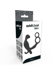 ADDICTED TOYS PLUG ANAL CON ANILLA DOBLE PENE Y TESTICULOS NEGRO
