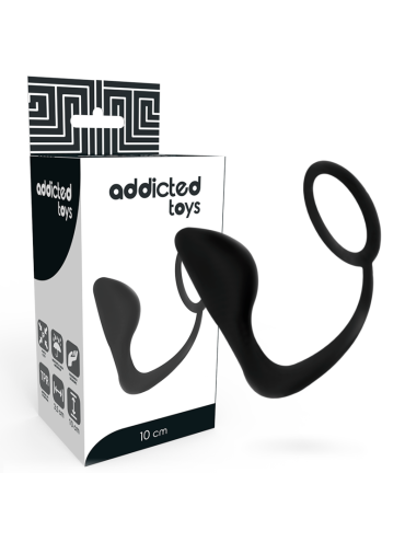 ADDICTED TOYS PLUG ANAL CON ANILLO PENE NEGRO
