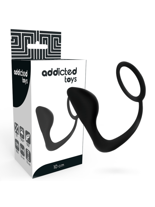 ADDICTED TOYS PLUG ANAL CON ANILLO PENE NEGRO