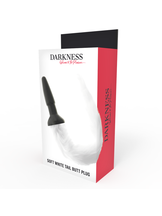DARKNESS PLUG ANAL SILICONA CON COLA BLANCA