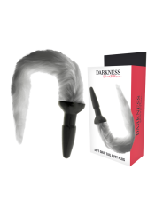 DARKNESS PLUG ANAL SILICONA CON COLA GRIS