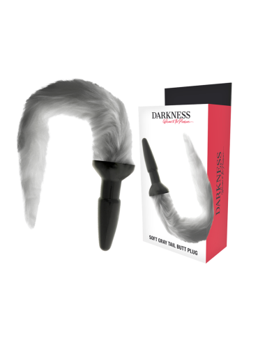 DARKNESS PLUG ANAL SILICONA CON COLA GRIS