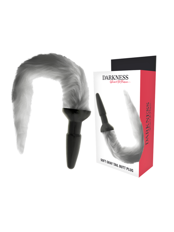 DARKNESS PLUG ANAL SILICONA CON COLA GRIS
