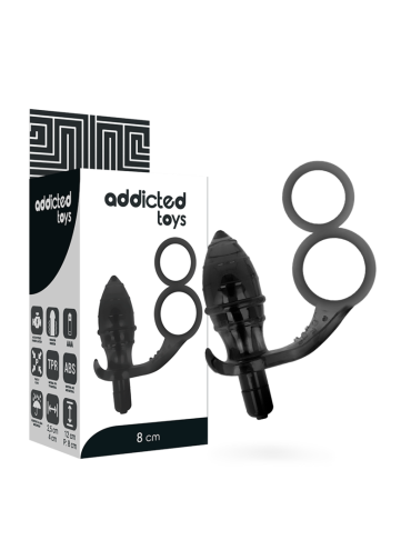 ADDICTED TOYS PLUG ANAL CON ANILLA DOBLE NEGRO