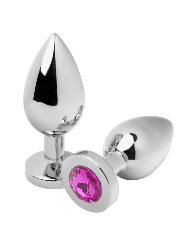 METAL HARD ANAL PLUG DIAMOND ROSA SMALL 571CM