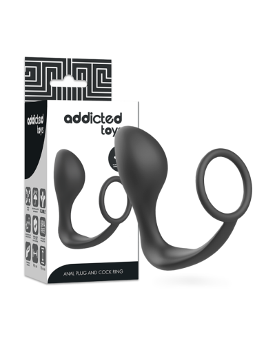ADDICTED TOYS PLUG ANAL CON ANILLO SILICONA NEGRO
