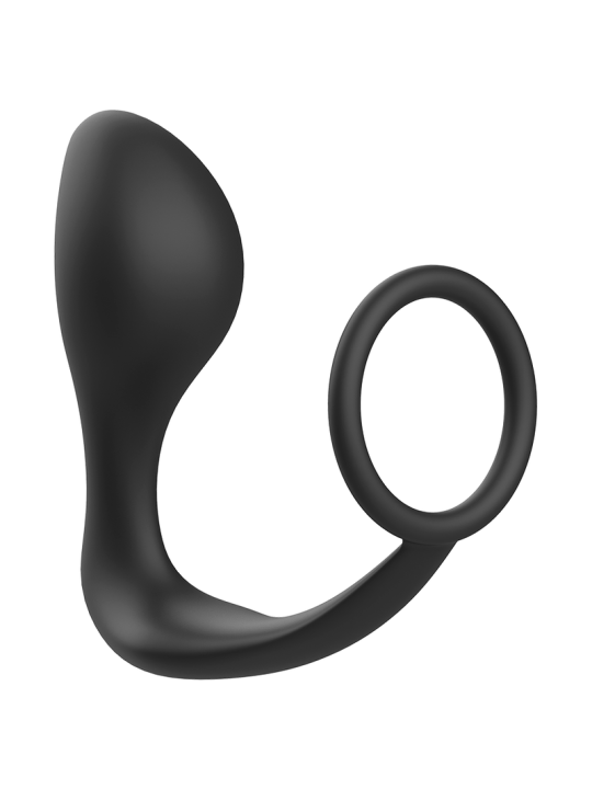 ADDICTED TOYS PLUG ANAL CON ANILLO SILICONA NEGRO
