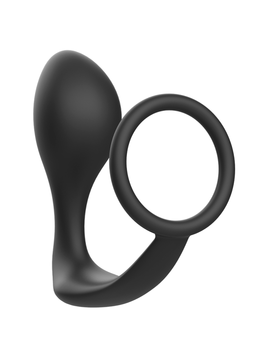 ADDICTED TOYS PLUG ANAL CON ANILLO SILICONA NEGRO