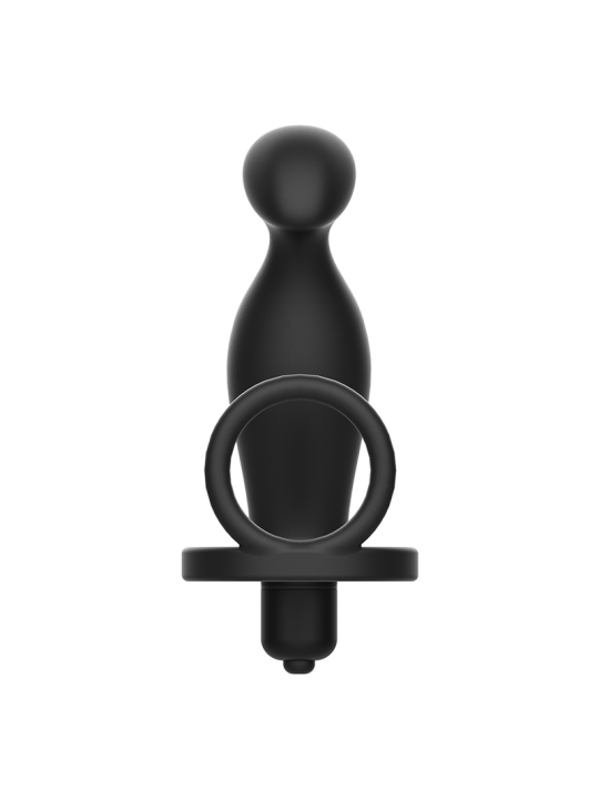 ADDICTED TOYS PLUG ANAL CON ANILLO SILICONA NEGRO 12 CM