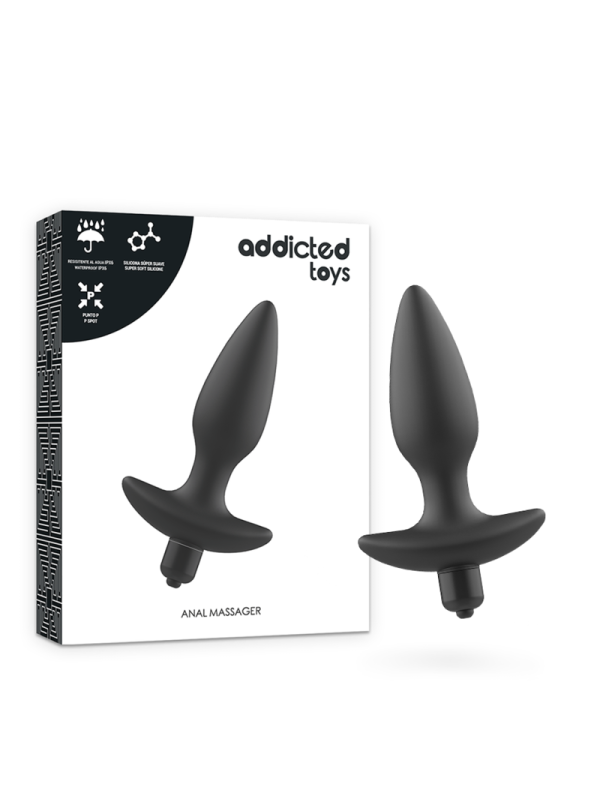 ADDICTED TOYS MASAJEADOR PLUG ANAL CON VIBRACION NEGRO