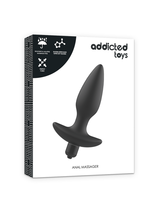 ADDICTED TOYS MASAJEADOR PLUG ANAL CON VIBRACION NEGRO