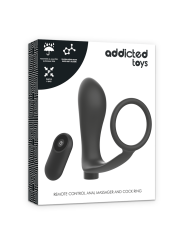 ADDICTED TOYS ANILLA PENE CON PLUG ANAL CONTROL REMOTO NEGRO RECARGABLE