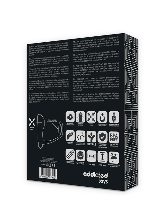 ADDICTED TOYS ANILLA PENE CON PLUG ANAL CONTROL REMOTO NEGRO RECARGABLE