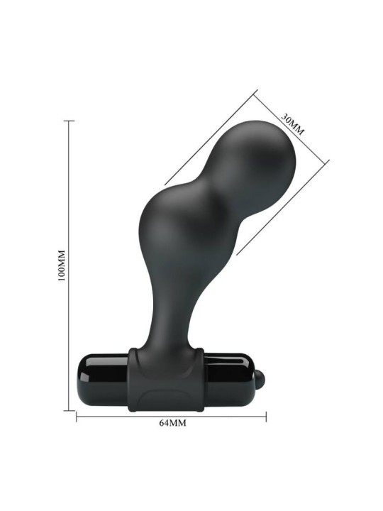MR PLAY PLUG ANAL VIBRADOR DE SILICONA NEGRO