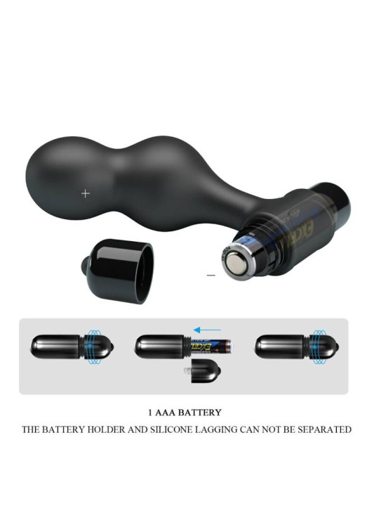 MR PLAY PLUG ANAL VIBRADOR DE SILICONA NEGRO